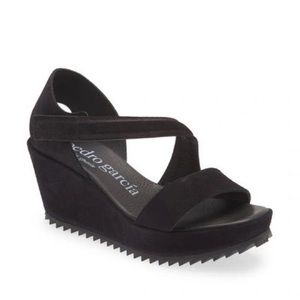 New Pedro García Black Leather Wedges 37